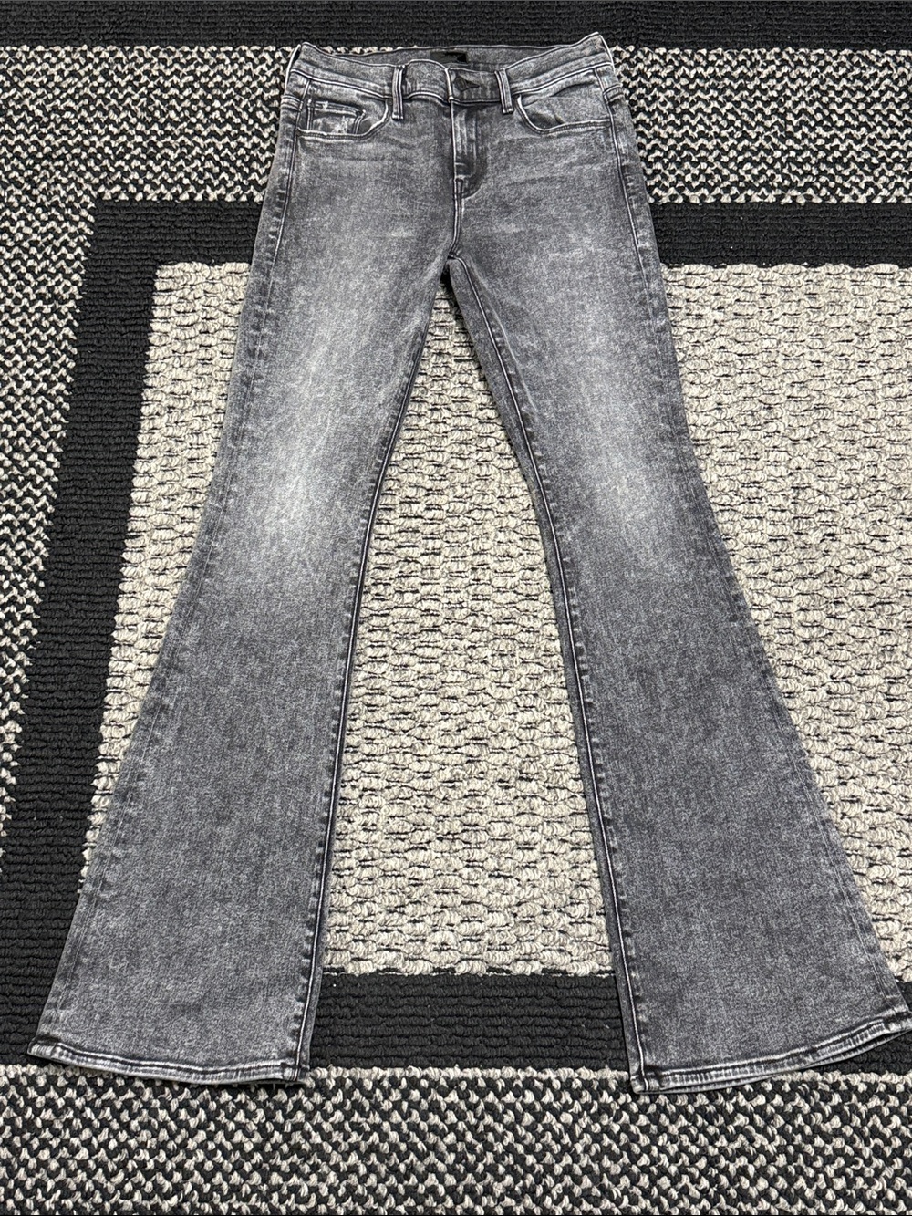 MOTHER The Weekender Heel Jeans Womens 27 Flare Acid Wash Designer Classic Denim
